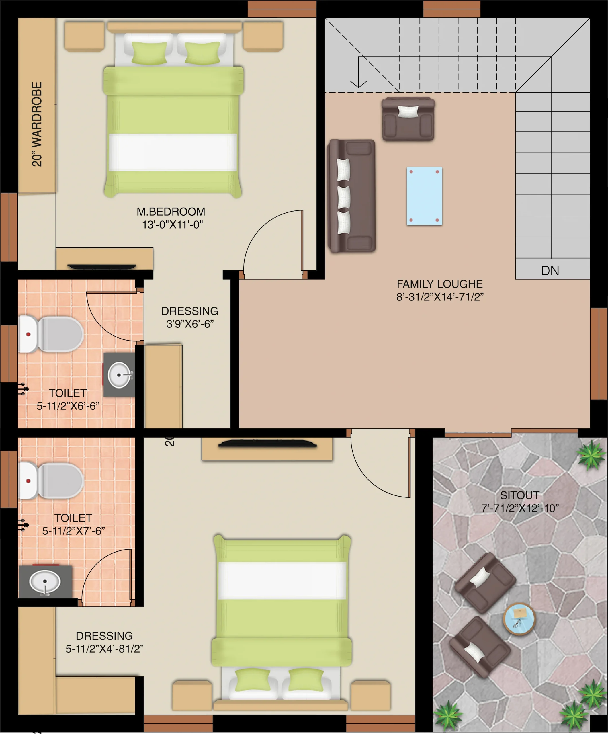 Duplex east first floor